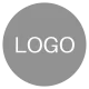 A grey circular logo placeholder with LOGO written in the centre in white text.